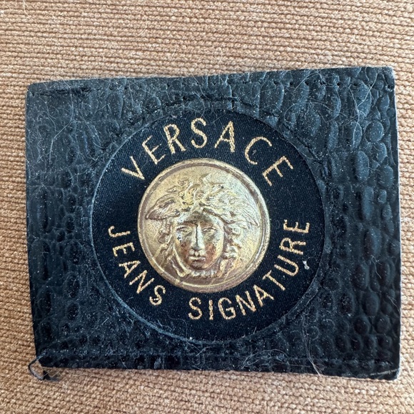 Versace Other - Versace Black Textured LABEL with Gold Medusa